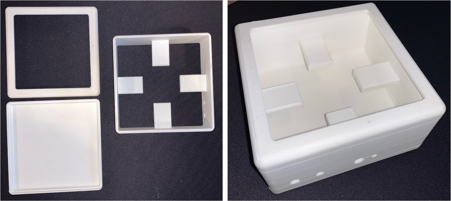 Распечатанный корпус SmartLight в разобранном и собранном состояниях